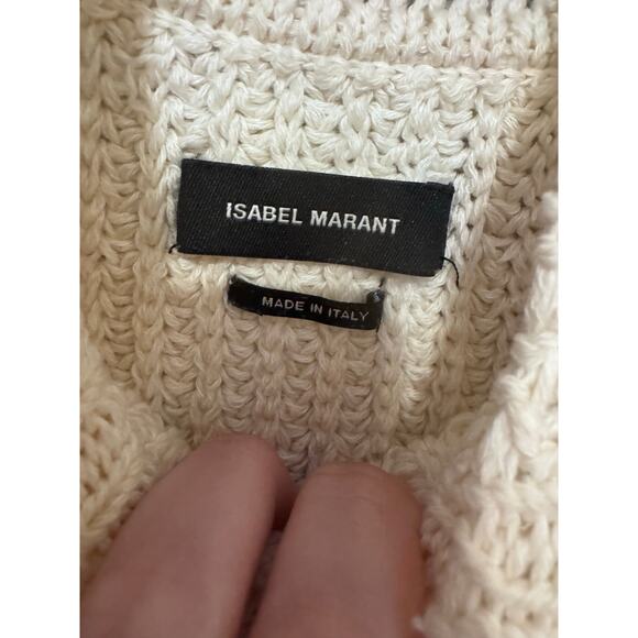 Vintage Isabel Marant Geometric Cream Wool Blend Crop Sweater Size 34/US 2 - Picture 16 of 16
